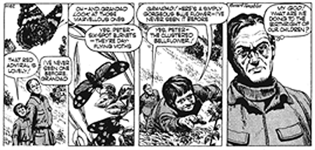 Insects and flowers of the Iron age, comic panel 1.